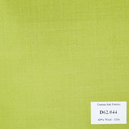 D62.044 Kevinlli V4 - Vải Suit 60% Wool - Xanh Nõn Chuối Trơn